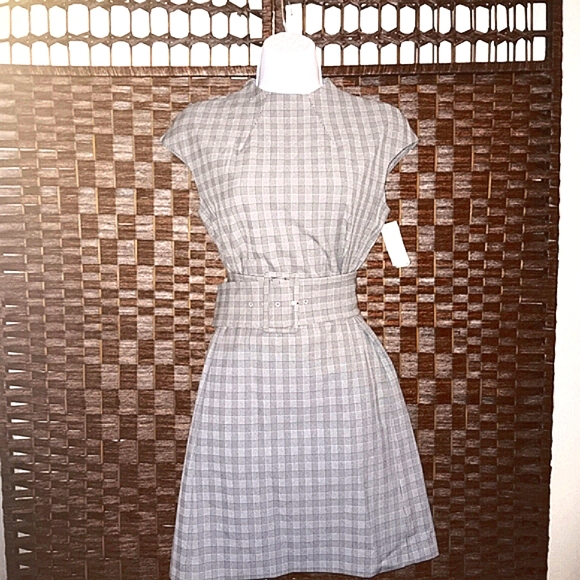 Theory Elegant Gray Plaid Women's Dress - Picture 1 of 2
